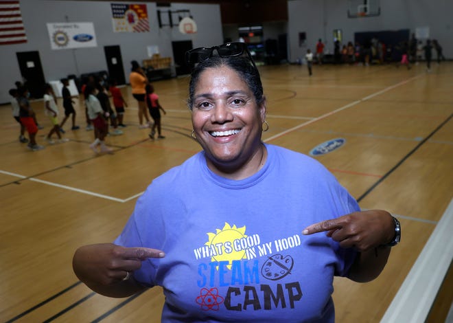 Maria Adams-Lawton is the founder of What's Good In My Hood Outdoor Adventure Camp and has been running the camp for the past 32 years. This year, the camp started up for the summer at the Tindal Recreation Center in Detroit, Thursday, June 30, 2022.