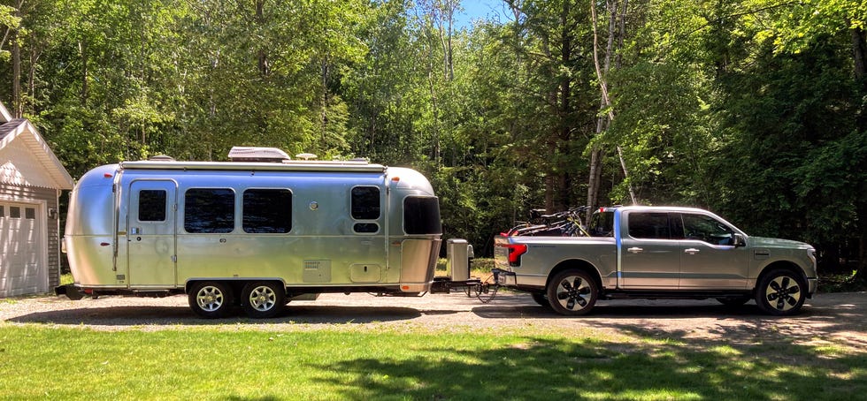 Nicholas Schmidt of Standish recently used his F-150 Lightning to tow his Airstream for a camping trip.
