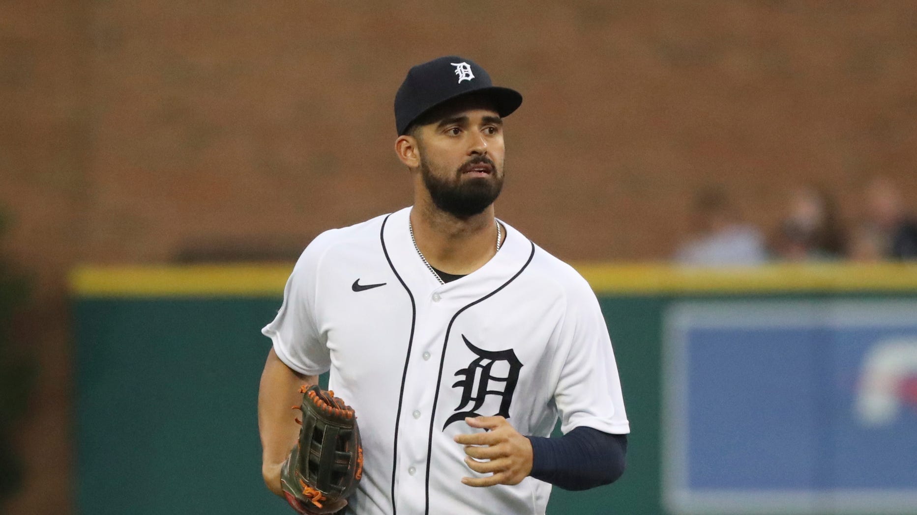 Detroit Tigers' Riley Greene reacts to Comerica Park changes