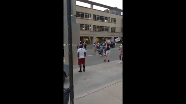 Protesters again gathered Saturday in Akron, Ohio,