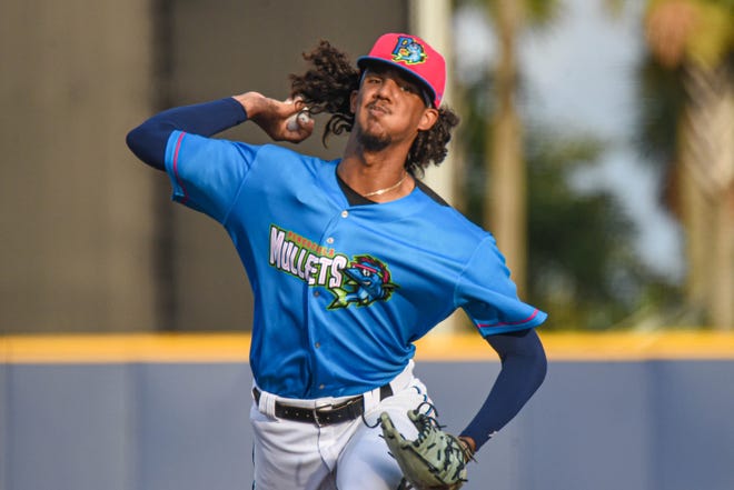 Blue Wahoos pitcher Eury Perez delivers a pitch during his June 30 performance to help the Blue Wahoos to a 5-1 win against the Montgomery Biscuits.