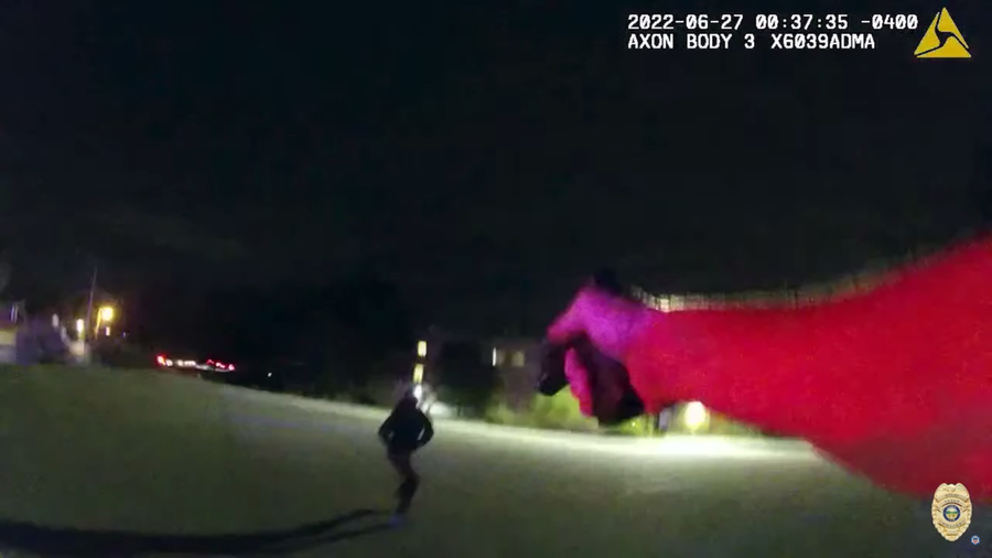 Disturbing image. Bodycam footage supplied by the Akron Police Department shows the pursuit and shooting of Jayland Walker on the morning of June 27, 2022, during an attempted traffic stop.