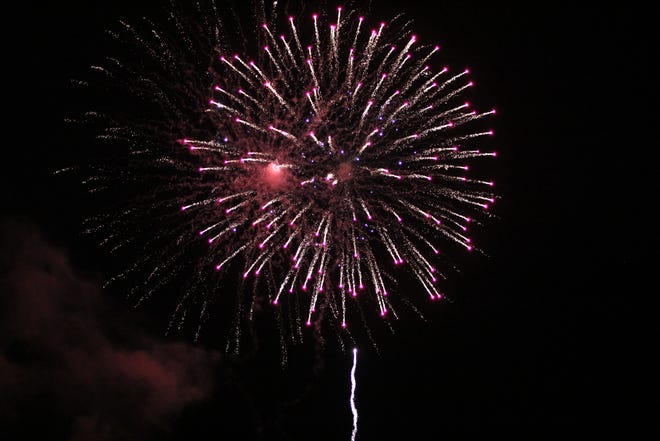 The fireworks in Black Mountain began nearly an hour after sunset due to heat lightning.