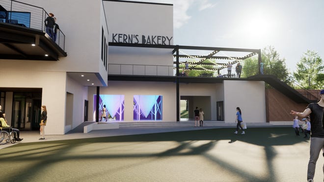 Virtual reality renderings provide a glimpse of what the forthcoming Kern's Bakery Food Hall could look like upon completion, currently scheduled for June 2023. While Knoxville got its first taste of food halls in November when Marble City Market opened downtown on West Depot Avenue, the Kern's concept is focused on experiences beyond food, with a distillery, gym, boutique and flower shop all planned for the 75,000-square-foot site just south of the Henley Street bridge on Chapman Highway.