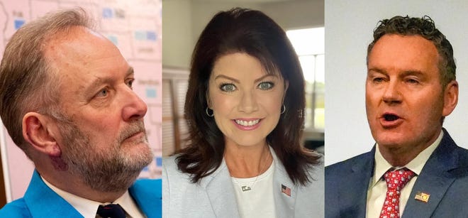 Republican candidates for governor, left to right: Tim Ramthun, Rebecca Kleefisch, Tim Michels