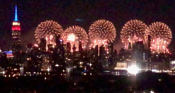 Fourth of July fireworks outside Scott Fallon's apartment where he was quaratining for COVID-19.