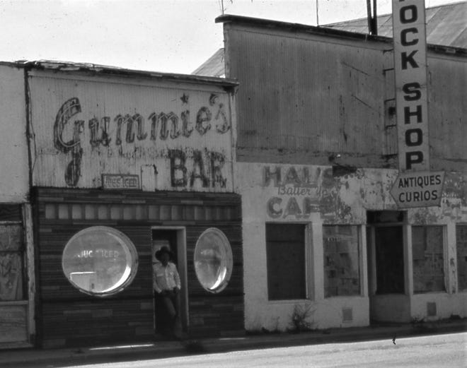 Marshall Trimble at Gummies Bar in Ash Fork, 1970s.