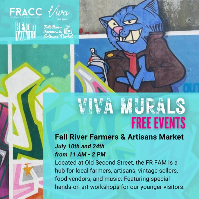 The Fall River Arts and Culture Coalition and Viva Fall River invite the community to participate in free events this month celebrating Viva Murals.