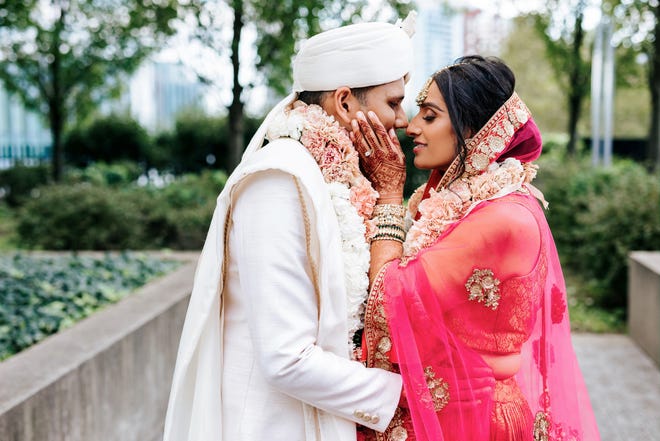 Shivani Patel and Dheeraj Muddasani married on Sept. 5, 2021, at the Westin Great Southern Columbus.