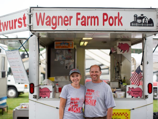 Dale Wagner owns and operates Wagner Farm Pork Concessions. He is shown with his wife, Kelly.