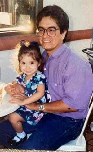 Hueco Tanks State Park ranger Nicole Roque with her dad when she was younger.