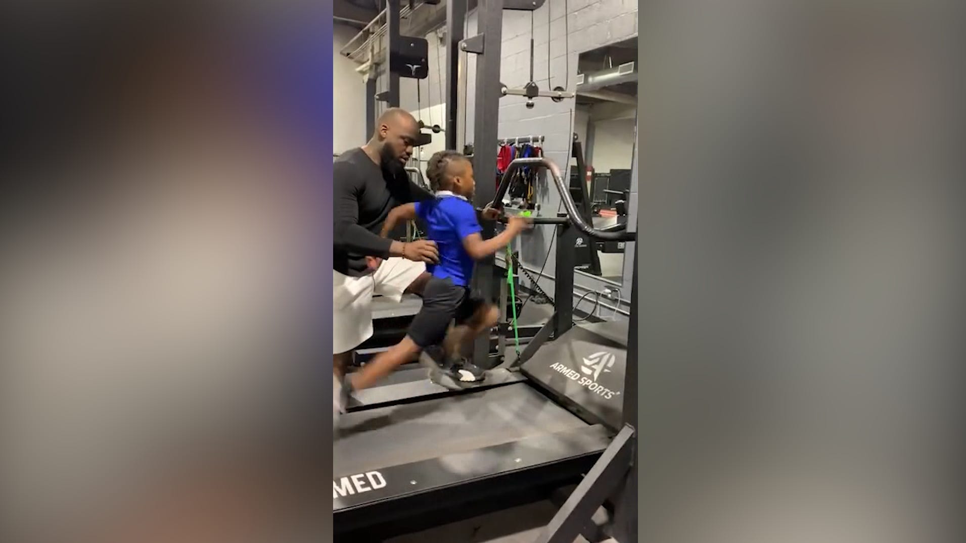 Junior Olympian hits stunning sprint speed on treadmill