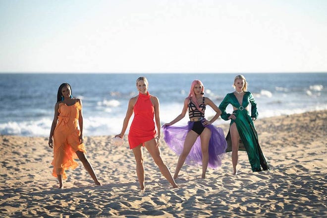 Middletown native Mia Emani Jones, 26, (left) will try her hand at finding love on the HBO Max reality dating show "FBOY Island" season two, which debuts Thursday, July 14. Jones is pictured with show host Nikki Glaser (middle) and contestants Tamaris Sepulveda and Louise Barnard.