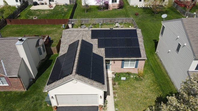 Solar panels on a house in Galloway.