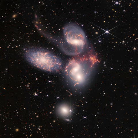 Stephan's Quintet is a grouping of five galaxies.