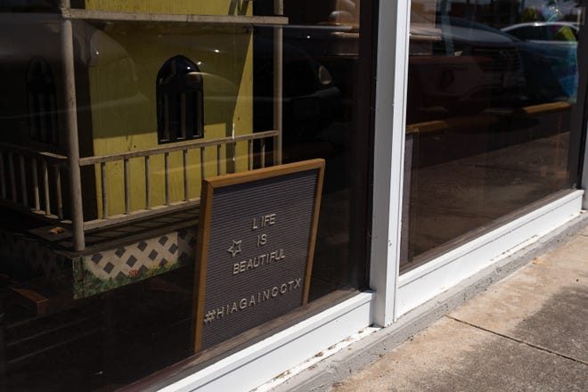 A sign sits in a window at the Pregnancy Center of the Coastal Bend in Corpus Christi, Texas, on Tuesday, July 13, 2022.