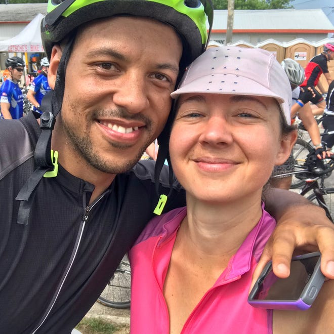 Lindberg Chambliss and Beth Skogen, co-founder and founder of Powered by Plants Vegan Cycling Team. While Lindberg and Beth have been riding in RAGBRAI for years, this will be the team's first ride.