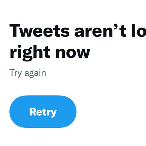 "Tweets aren't loading right now" message on Twitt