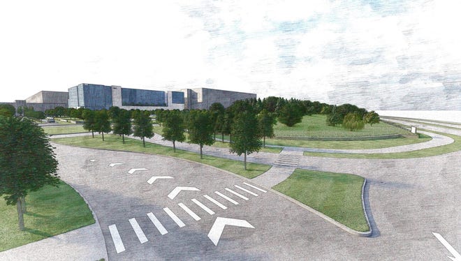 A rendering of the Intel operation  being built in New Albany.