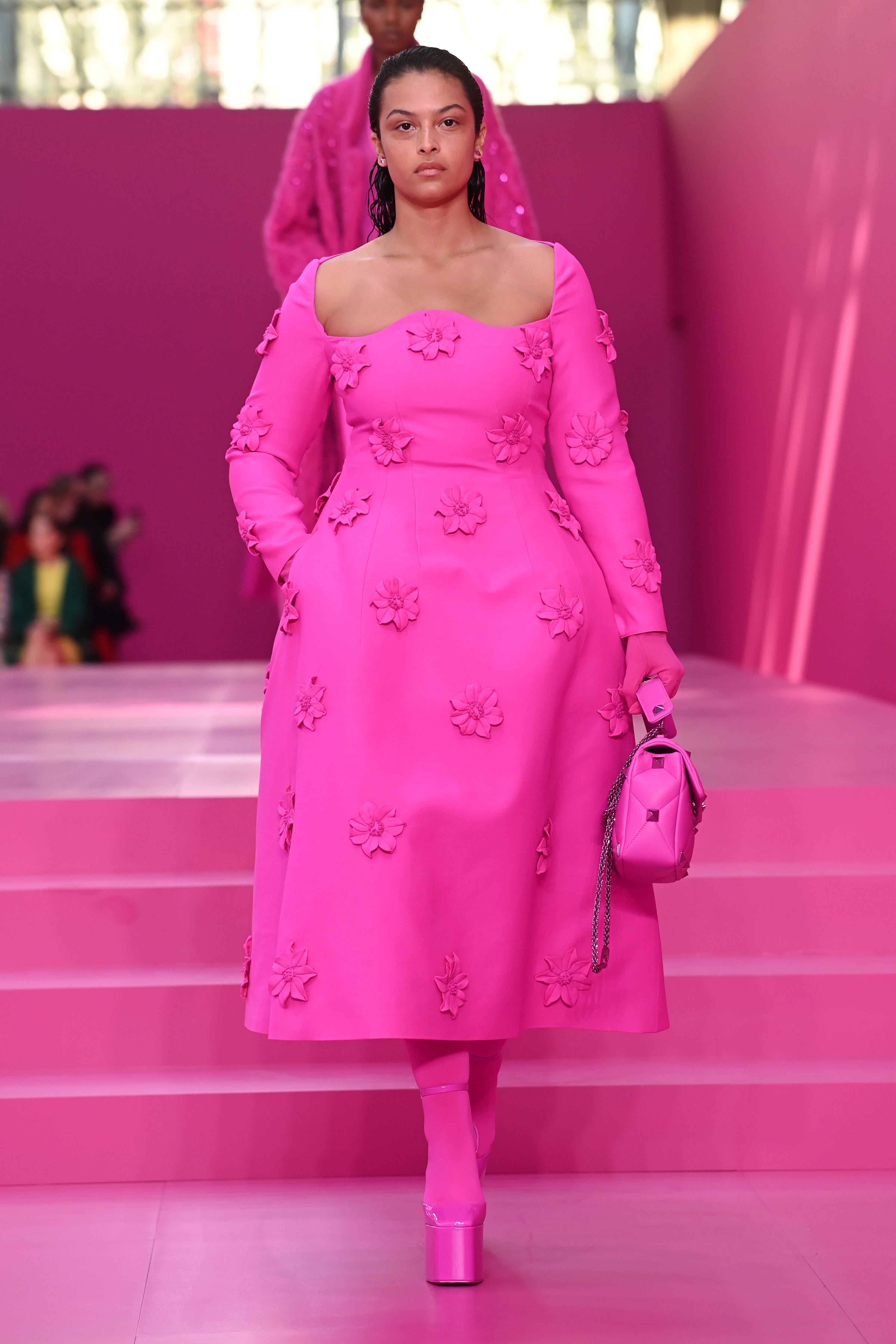 A model walks the runway during the Valentino Womenswear Fall/Winter 2022-2023 show as part of Paris Fashion Week on March 06, 2022 in Paris, France.