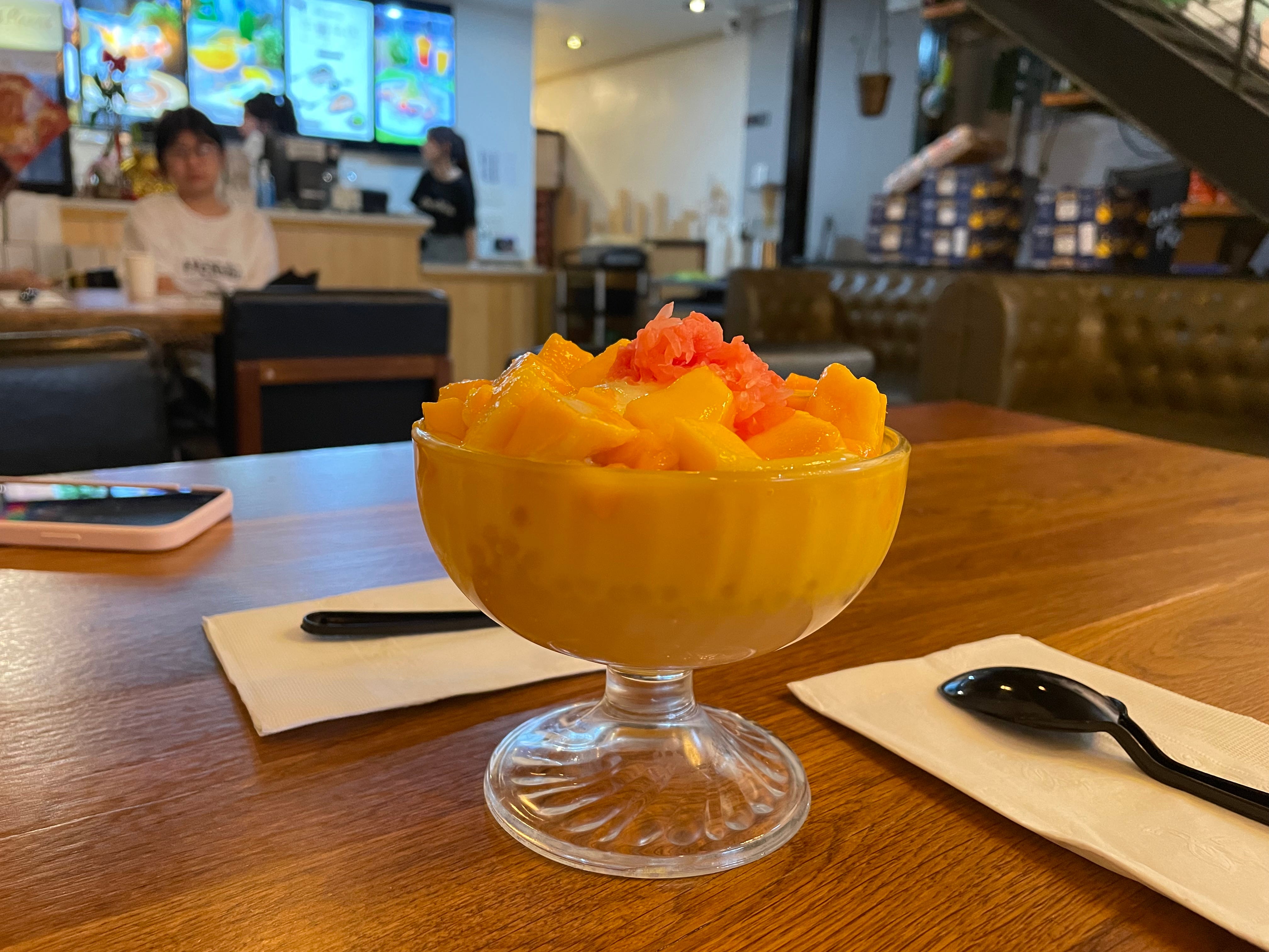 The Mango Juice Sago & Pomelo with Mango Ice Cream is a refreshing afternoon snack or late night dessert for the summer.