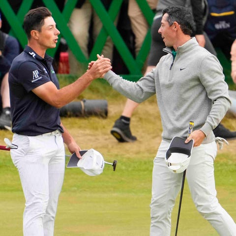 Viktor Hovland and Rory McIlroy are four shots cle