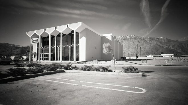 The Camelot Theater, on Baristo near Farrell in Palm Springs, soon after completion of construction.