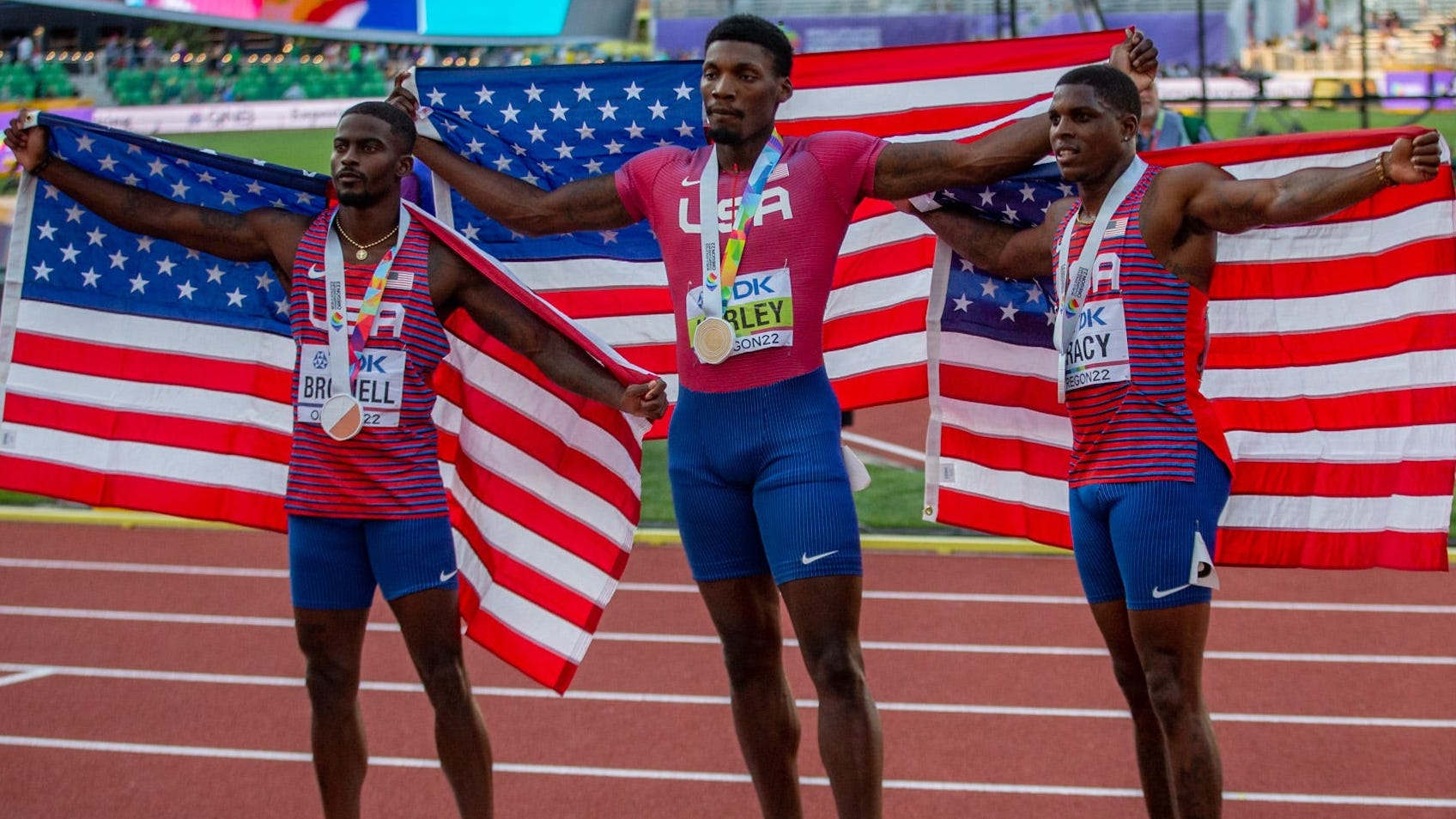 fred-kerley-leads-us-sweep-in-men-s-100-meter-final-at-track-and-field-world-championships