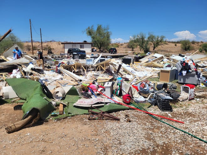 Suzette García's trailer home in south Scottsdale was destroyed following a monsoon storm on July 17, 2022