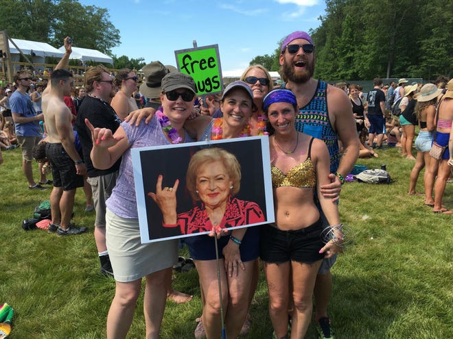 Christine Smith, of Middletown (back row), has turned Firefly into a summer tradition. Smith said she's missed only missed one or two years since she attended the inaugural festival in Dover in 2012.