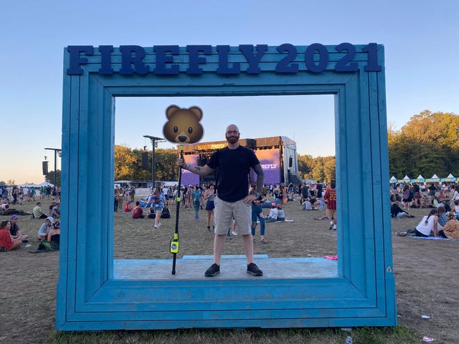 Joe Meier, of Philadelphia, Pennsylvania, is the man behind the Sober Bear totem at Firefly.