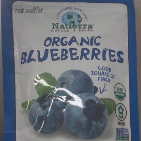 A package of Natierra Organic Freeze-Dried Blueber