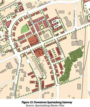 The West Main Street Strategic Growth Corridor project has received a $4.5 million earmark in this year's state budget. Shown is a version of a potential gateway.