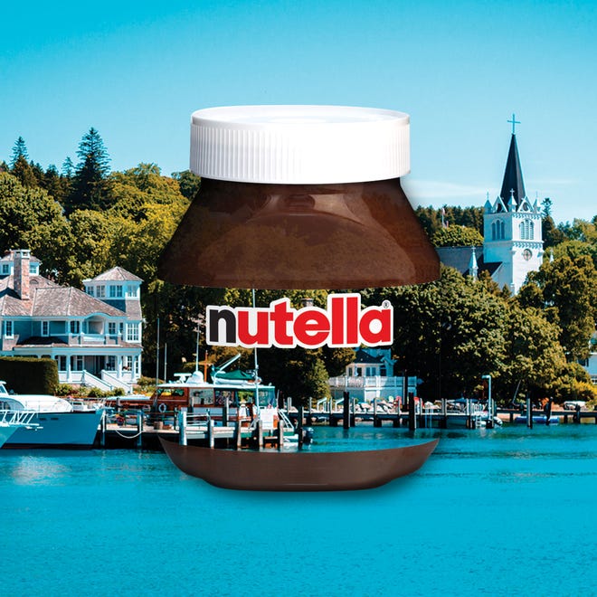 Mackinac Island is featured on a limited-edition Nutella jar.
