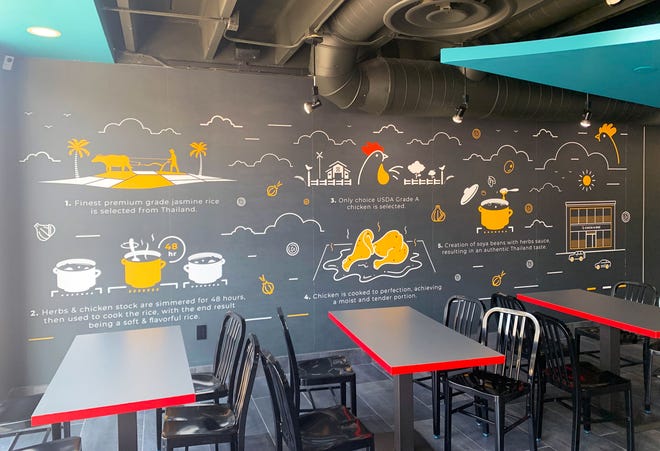 The side wall has a breakdown of the recipe process.