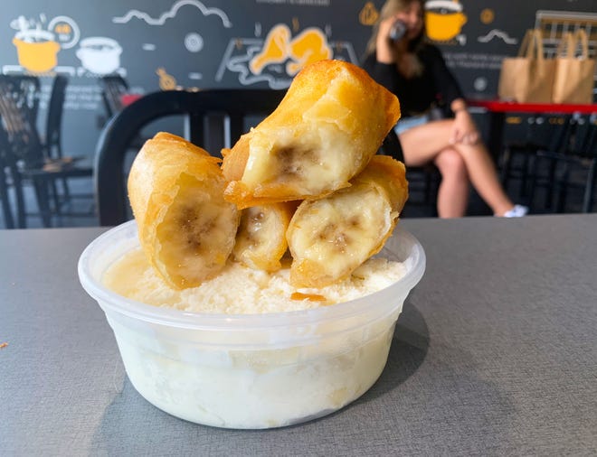 The FBI dessert is fried bananas and housemade coconut ice cream, a must.