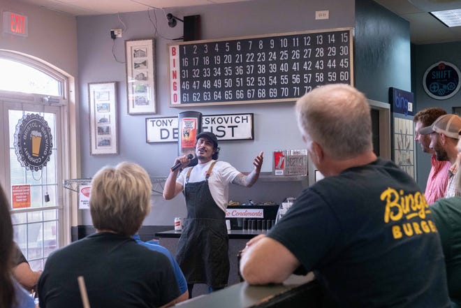 James Beard Award-nominated chef Jose Avila announces his Kanastakos concept at a Pueblo Fuel and Iron Food Hall Pop-Up Event Tuesday, July 19, 2022, at Bingo Burger, 101 Central Plaza, in Pueblo, Colo.