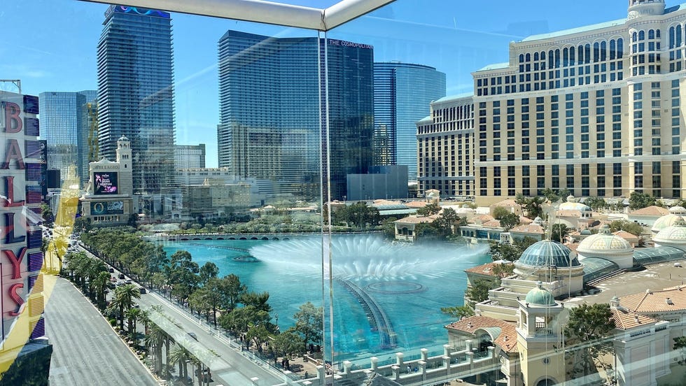 The Bellagio fountains can be seen from Drai's Beach Club at The Cromwell hotel on the Las Vegas Strip.