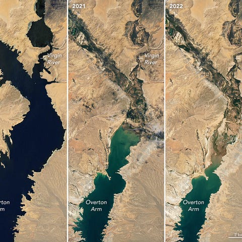 NASA's satellite images show water levels in Lake 