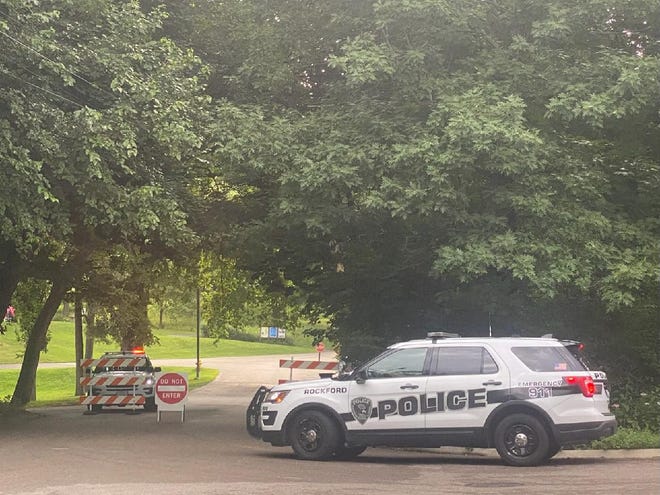 Rockford police block off an entrance at Sinnissippi Park following a shooting on Saturday, July 23, 2022, in Rockford.