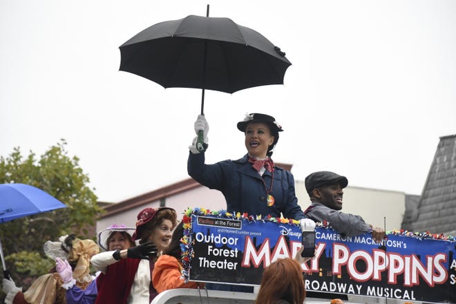 Mary Poppins makes a special appearance on a float during the 2022 Pride Parade in Monterey, California.