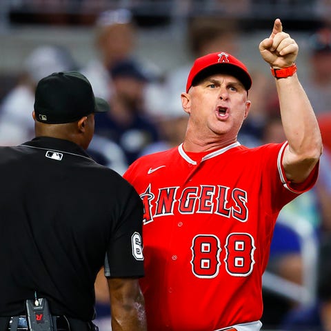 Angels interim manager Phil Nevin was ejected in t