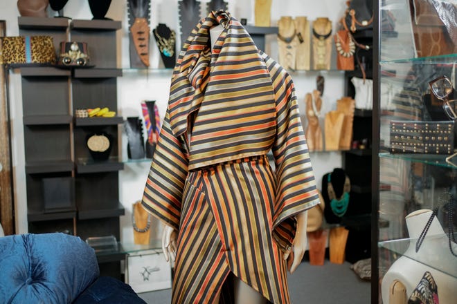 A striped dress by Xantha Ward, photographed July 22. Adam Cairns-The Columbus Dispatch