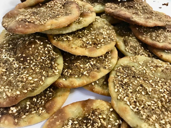 Toasted pita with zaatar