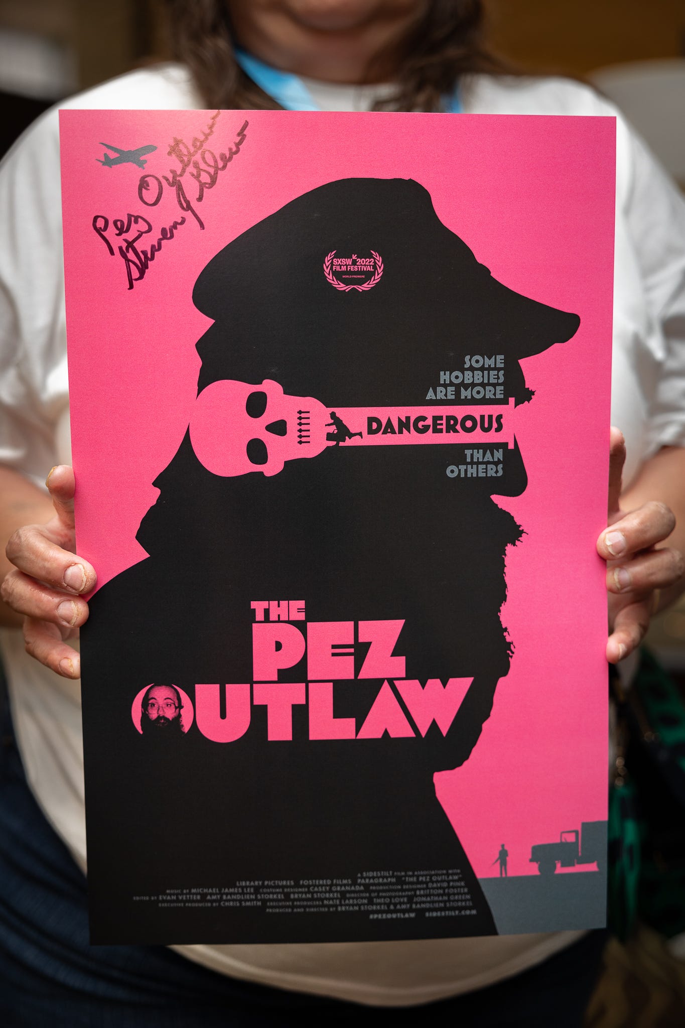 A poster signed by Steve Glew at the Pezamania convention in Independence, Ohio.