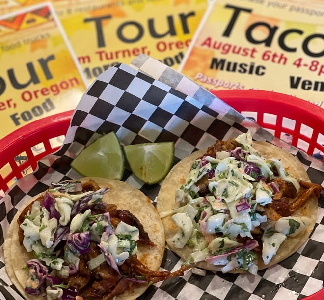 Tacos from Turnaround Cafe for the Turner Taco Tour. The event returns for 2022, featuring tacos and unique spins on them by various restaurants and food carts on Aug. 6.
