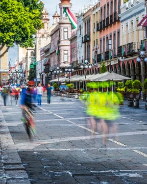 Zócalo, Puebla's public square, is a prime spot for people watching.