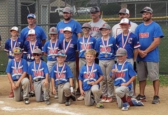 The Dover Crushers teamed up on a three days notice and traveled to the West Virginia Summer Havoc 10-11-year-old Tournament and took second place. The only loss was to the Bombers, which was a 26-2 record team. Pictured for Dover Crushers are FRONT Mikah Fockler, Dominic Graziani, Evan Robb, Wyatt Wood, Bentley Paul. MIDDLE Noah Barkan, Walker King, Luke Nolen, Bentley Lunau, Ryker Wood, Issac Robb, Dunkin Sanders. BACK Brian Paul, Eric Wood, Darrell Nolen, Dana Graziani, Brian Lunau.