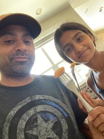 Mullica Hill resident Anjan Patel shares Pakistani mangoes with his family.