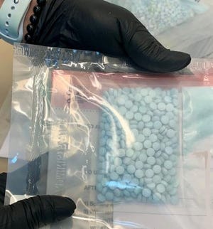 Fentanyl pills seized by officers